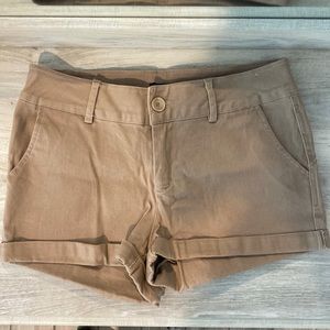 Tiny tan low rise shorts